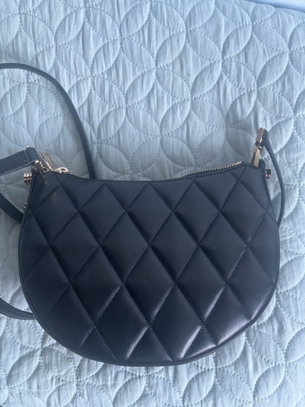 kate spade Black Quilted Leather Shoulder Bag with Gold Chain Accent - Picture 3 of 7